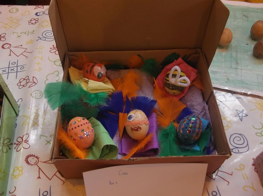 Image of Egg Decorating Competition, pictures are now on the website in children's area.